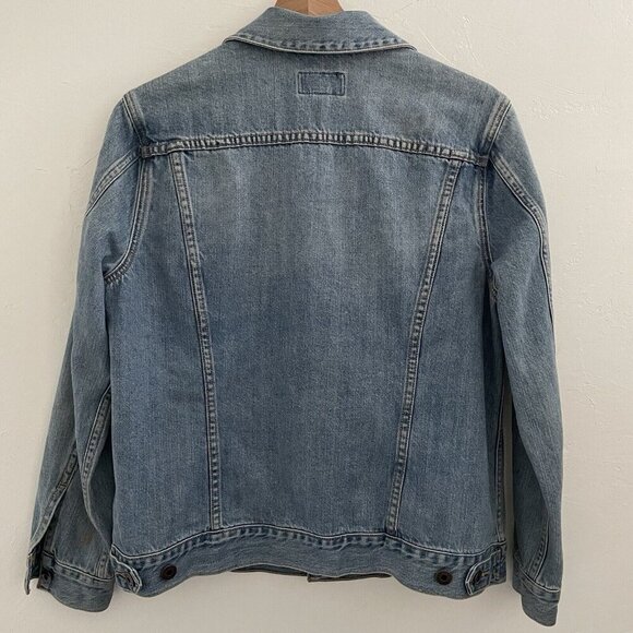 Lucky Brand Tomboy Trucker Faded Denim Button Classic Jean Jacket Women's Large - Picture 2 of 9